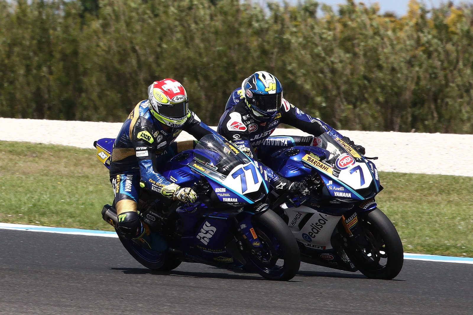 Dominique Aegerter & Lorenzo Baldassarri, 2022 Australian WorldSBK, WorldSSP. - Gold and Goose