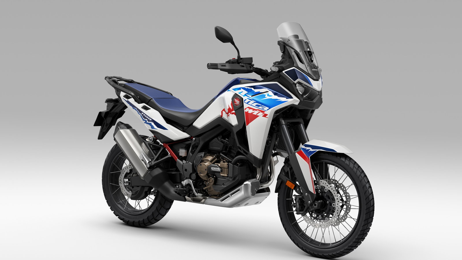 2025 Honda Africa Twin ES in Pearl Glare White Tricolour.