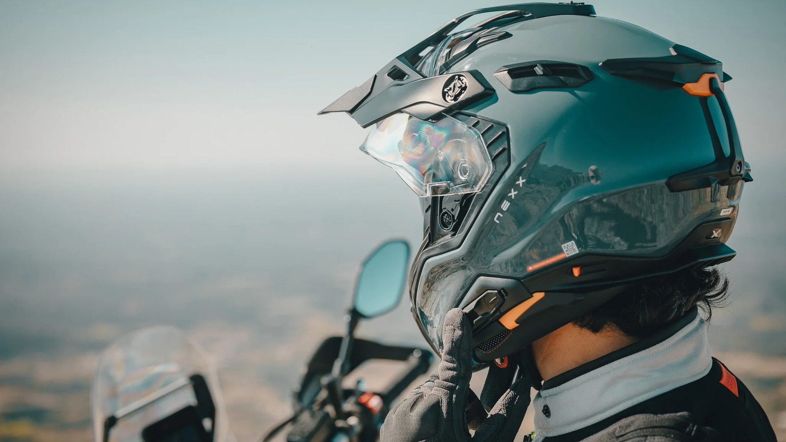 Nexx helmet with X-Com3 Pro attached.