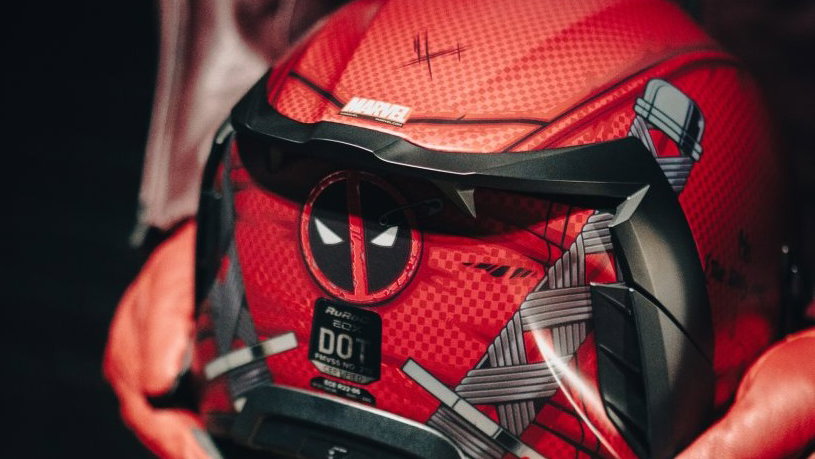 The Ruroc EXO Deadpool helmet