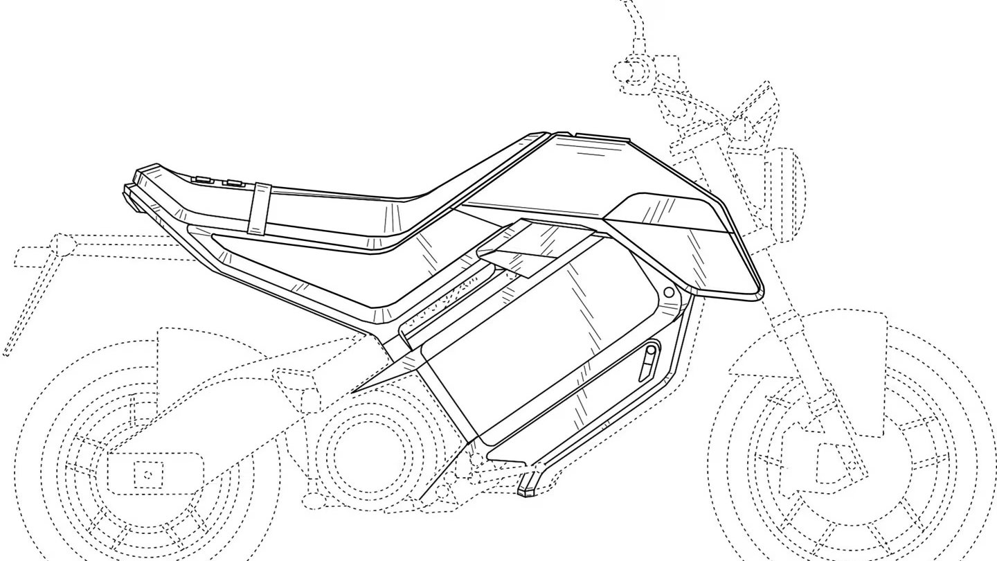 A patent filing for an electric motorbike