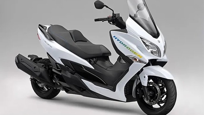 A hydrogen-powered Suzuki Burgman scooter