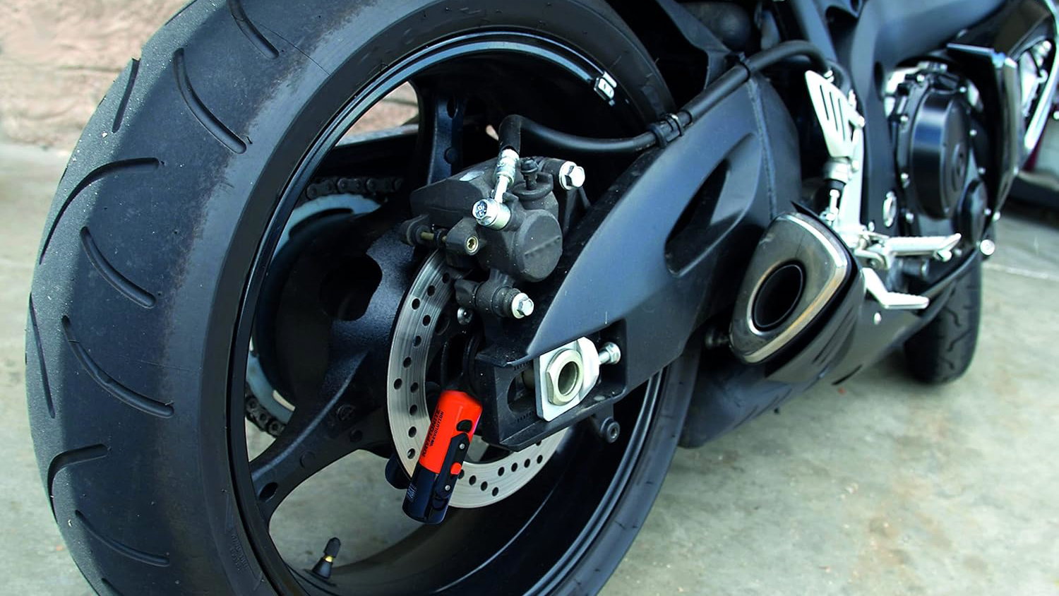 Kryptonite disc lock on motorbike 