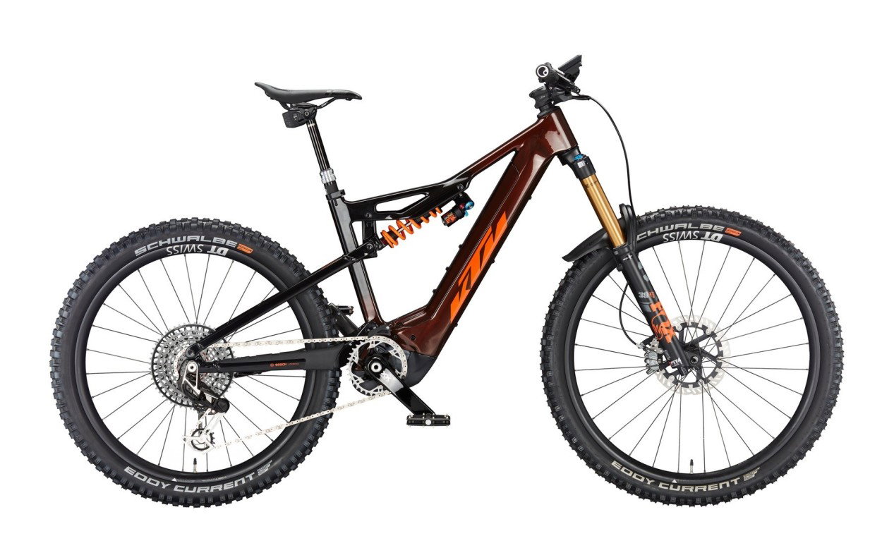 A KTM-branded electric mountain bike