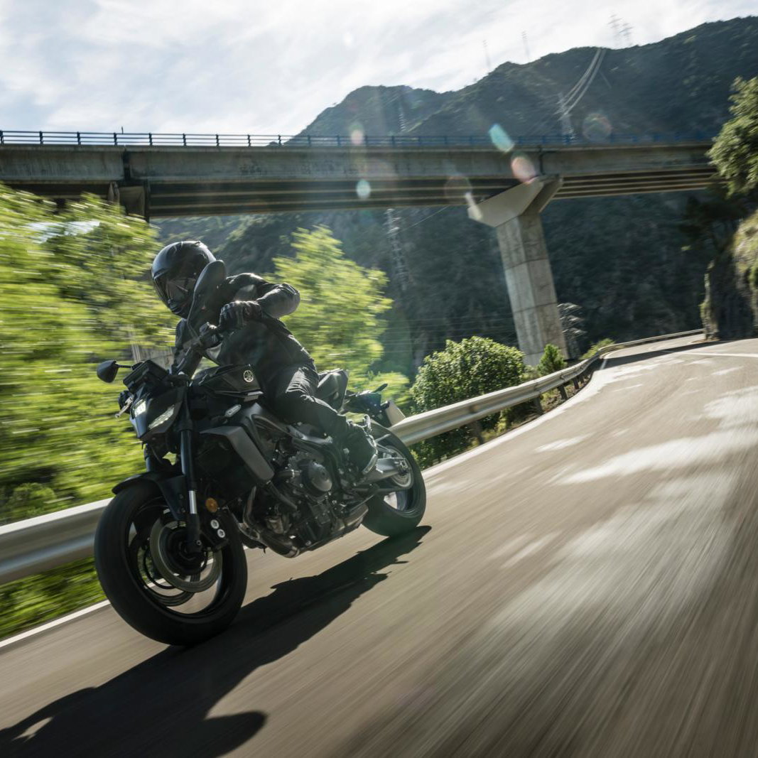 A Yamaha MT-09 Y-AMT model