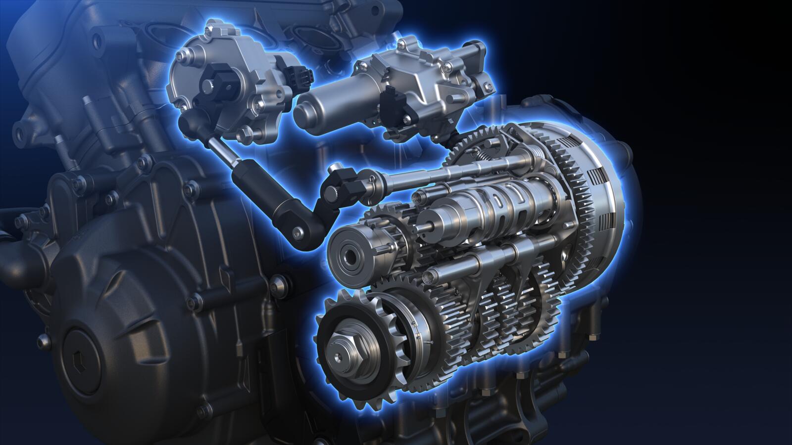 A cutaway image of the Y-AMT system on a CP3 engine