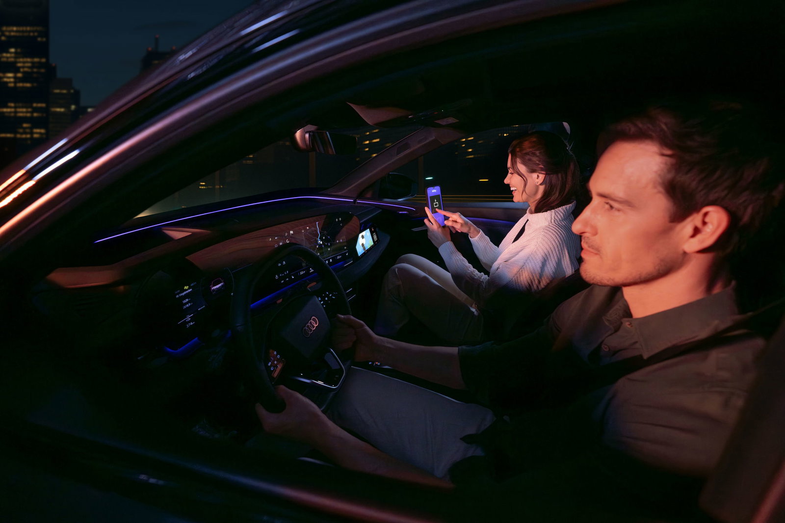 An Audi fitted with AirConsole alowing passengers to play games