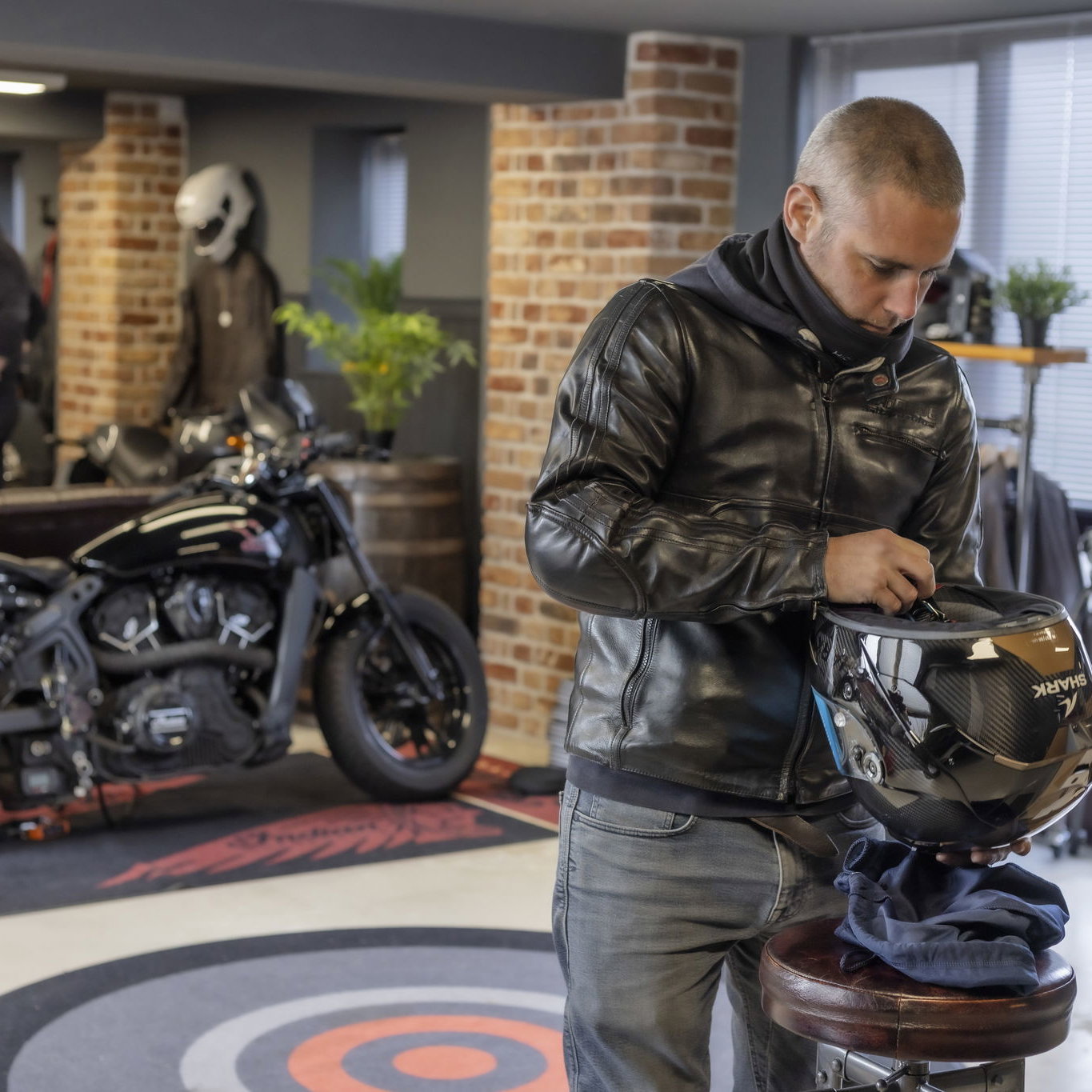 The Shark Aeron motorcycle helmet