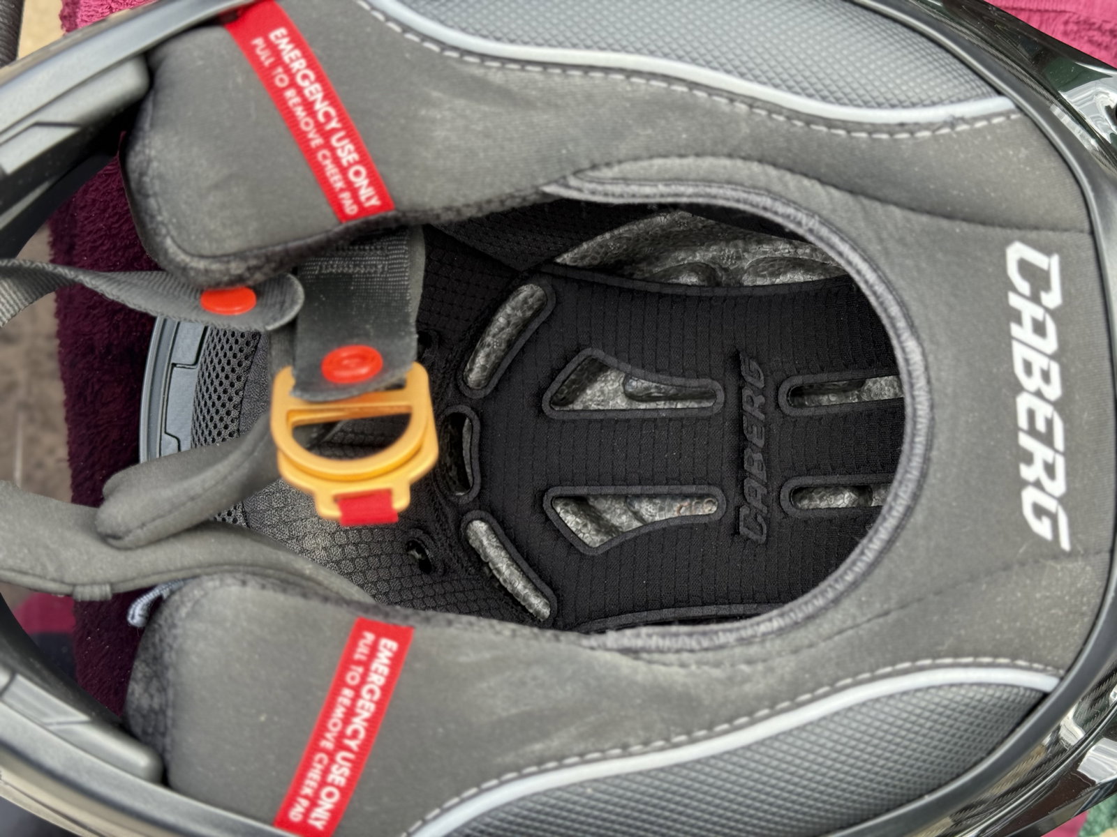 The interior of the Caberg GP01