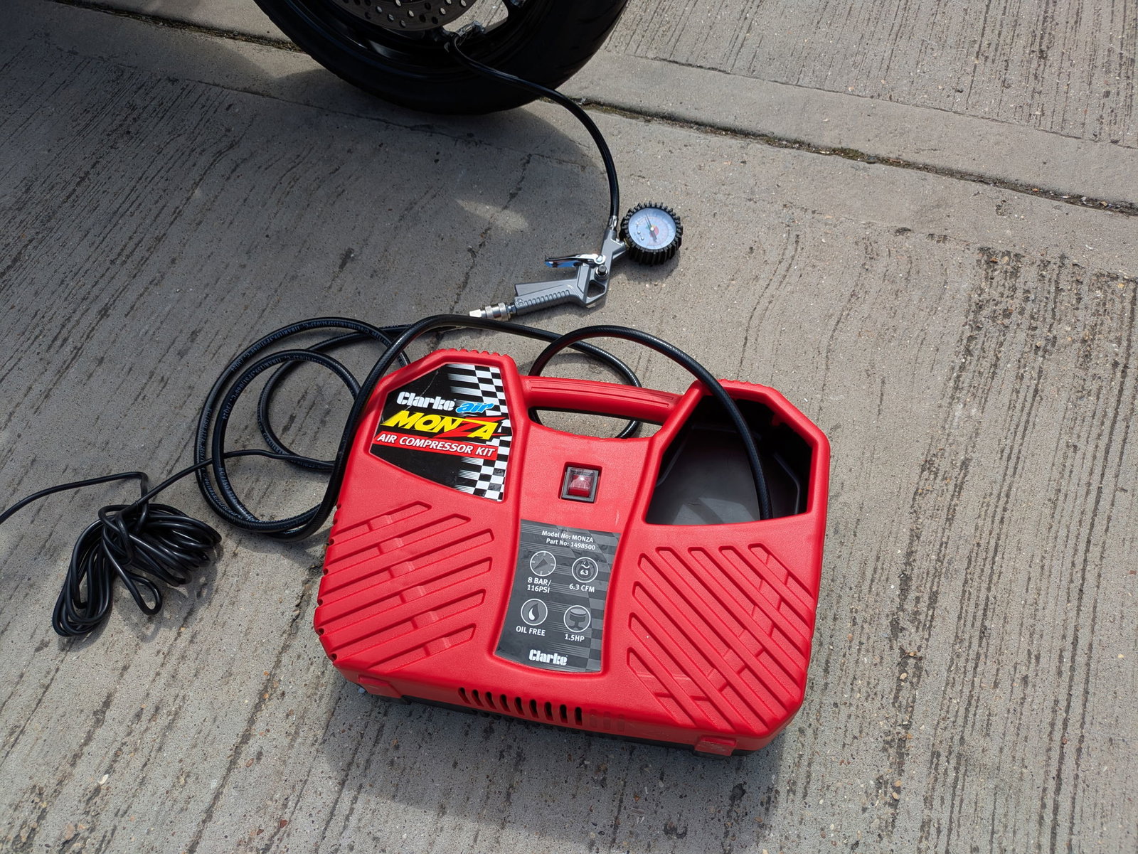 The Clarke Monza air compressor can be used for a multitude of tasks