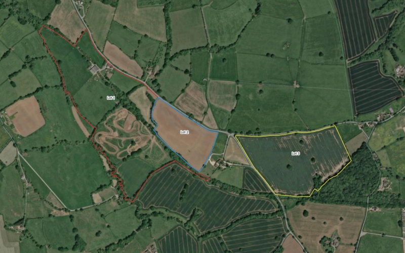 A birds-eye view of the location - motocross track middle left