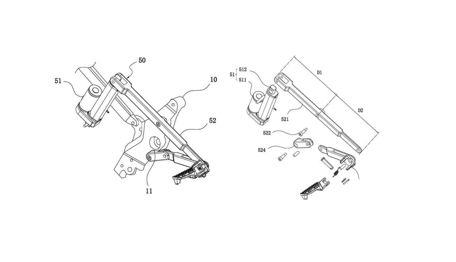 CFMoto adjustable footpegs patent