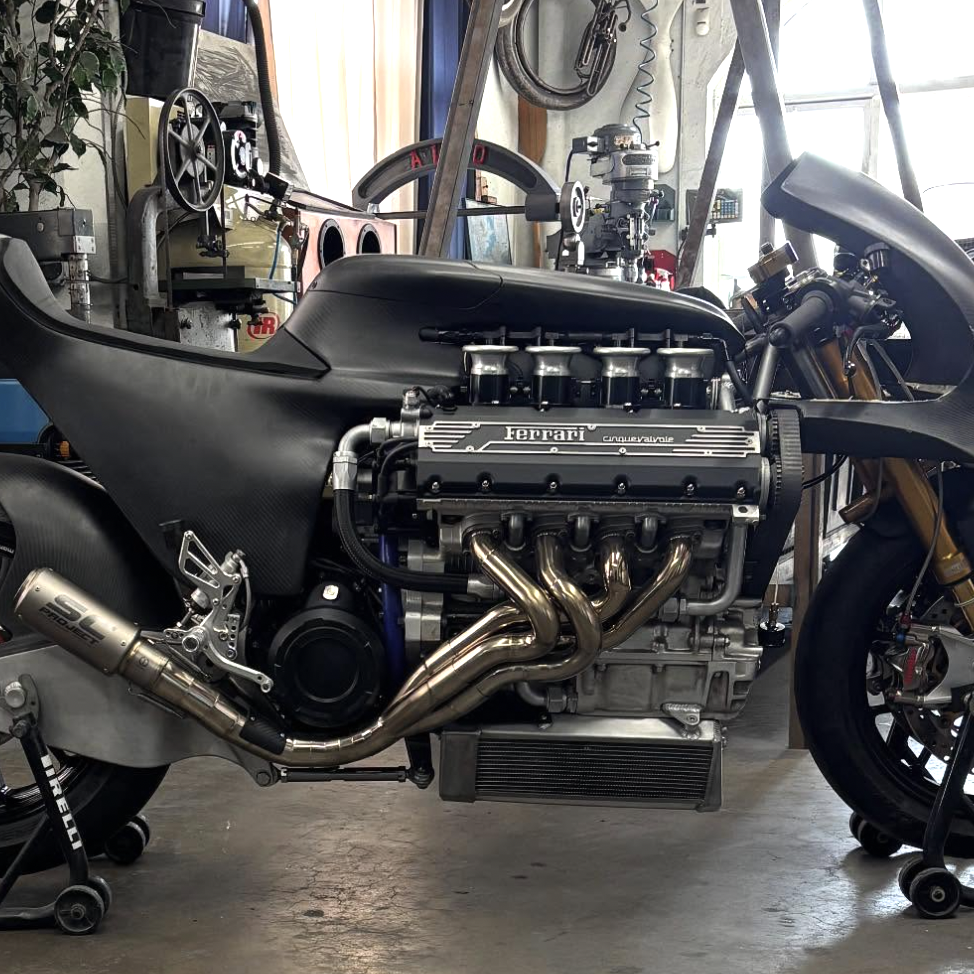 Maxwell Hazen Motorworks Ferrari custom motorcycle