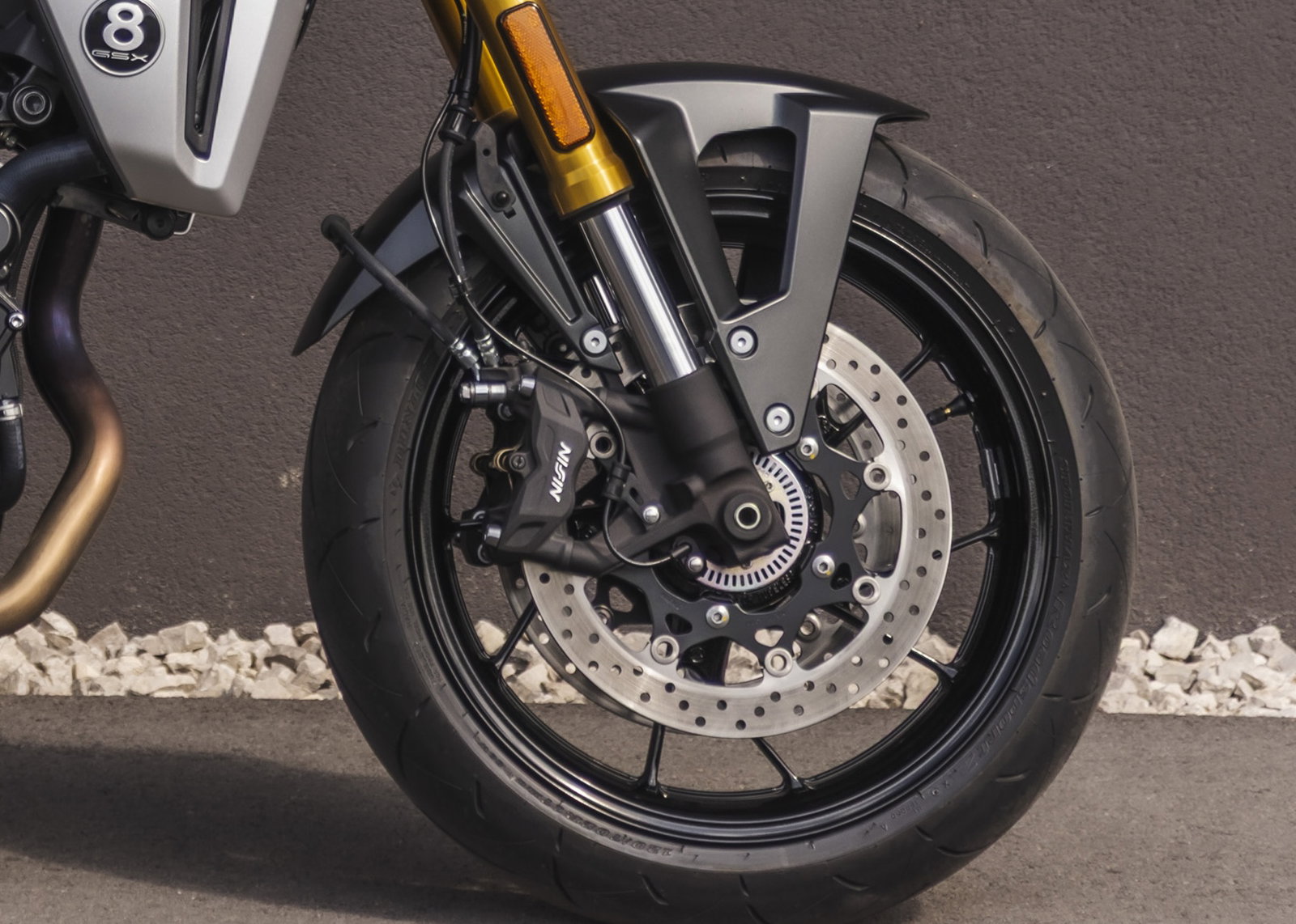 The Nissin brake calipers that are fitted to the bikes