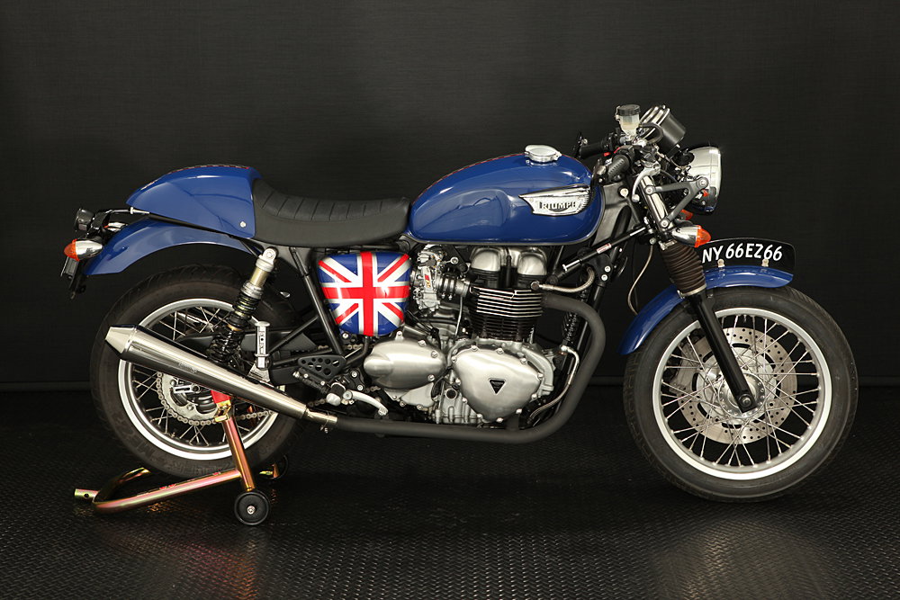 A Triumph Bonneville Cafe Racer