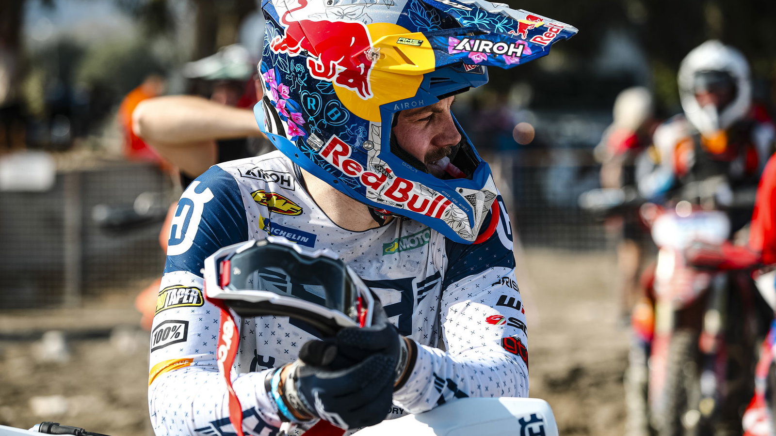 Billy Bolt gearing up to race. Credit - Husqvarna