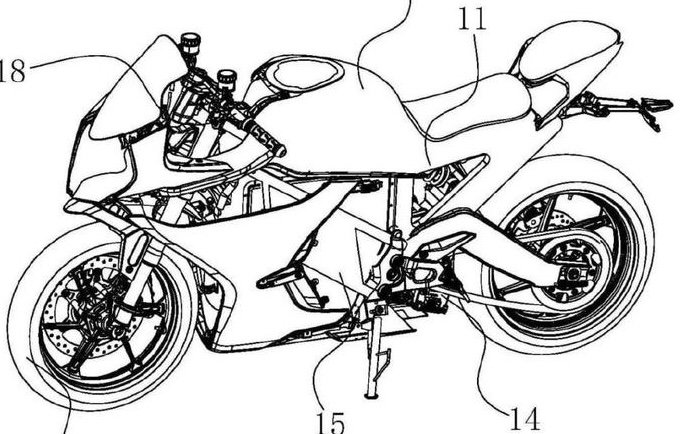 The bike is visually similar to CFMoto's existing sports bikes