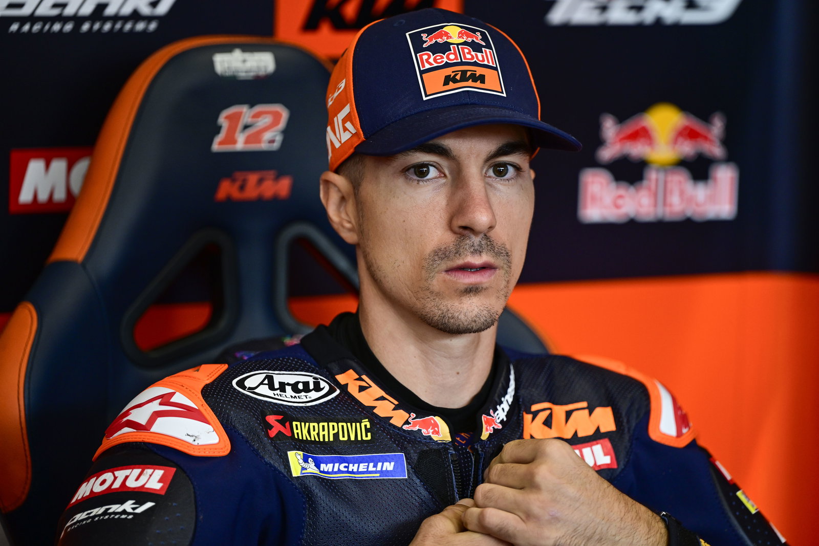 Maverick Vinales in the KTM pit box. Photo credit - Gold and Goose