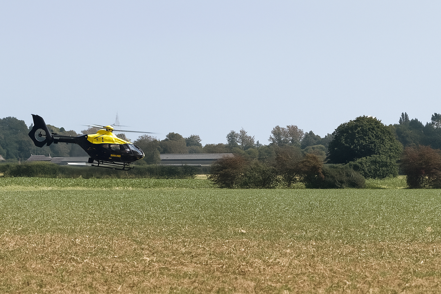 Police helicopter chasing biker