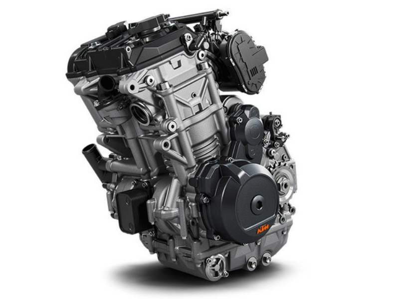 The engine of the KTM 790 Adventure - nothing like the one shown in the bike above