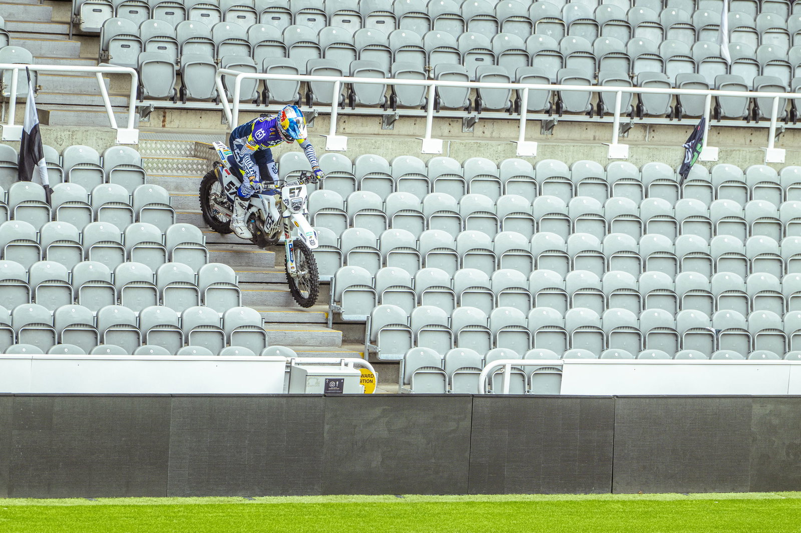 Billy Bolt heading down the steps at St. James Park