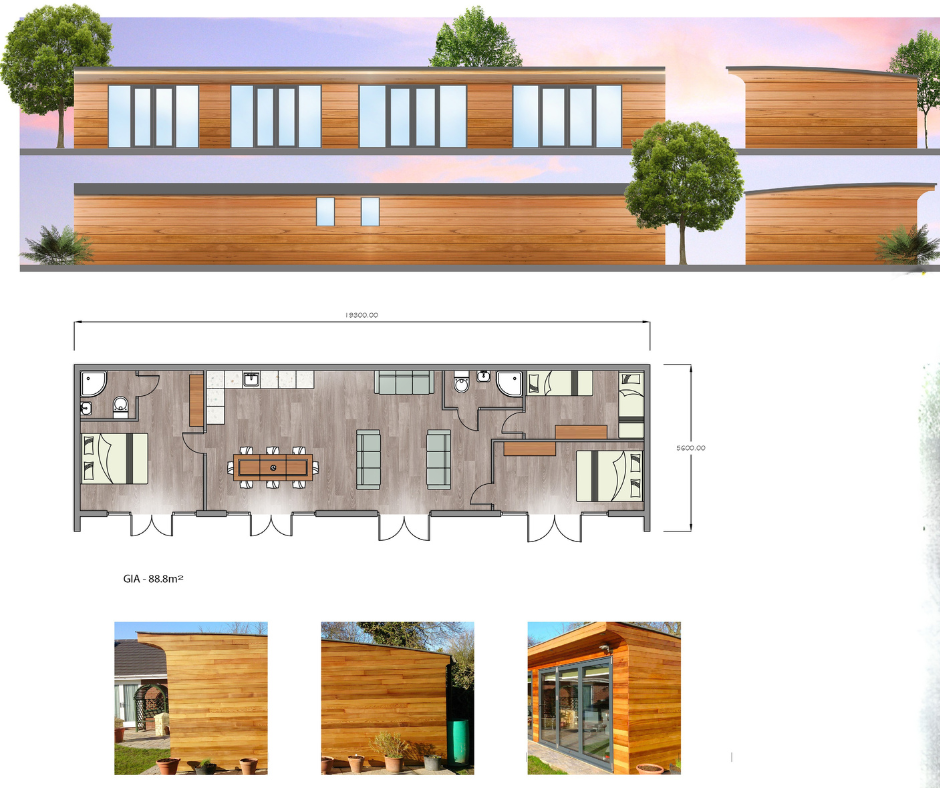 Planning drawings showing the development