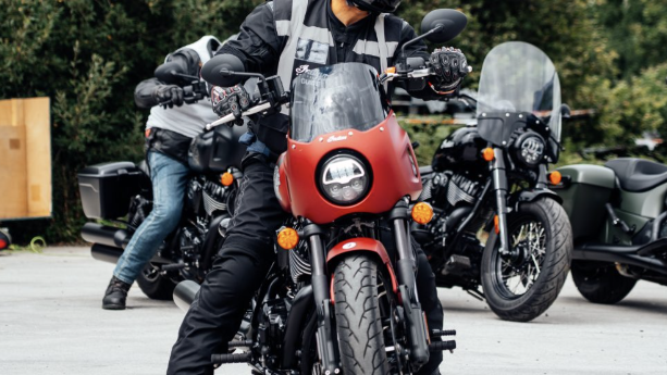 Indian Motorcycle taking part in the UK National Rally event. Credit - Tom Babiarczyk