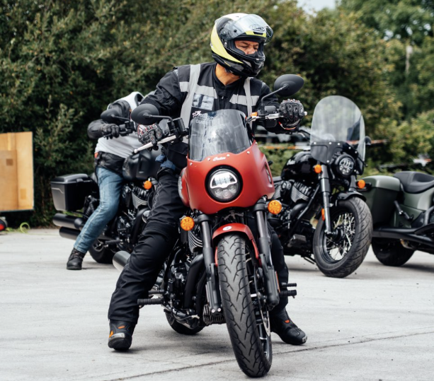 Indian Motorcycle taking part in the UK National Rally event. Credit - Tom Babiarczyk