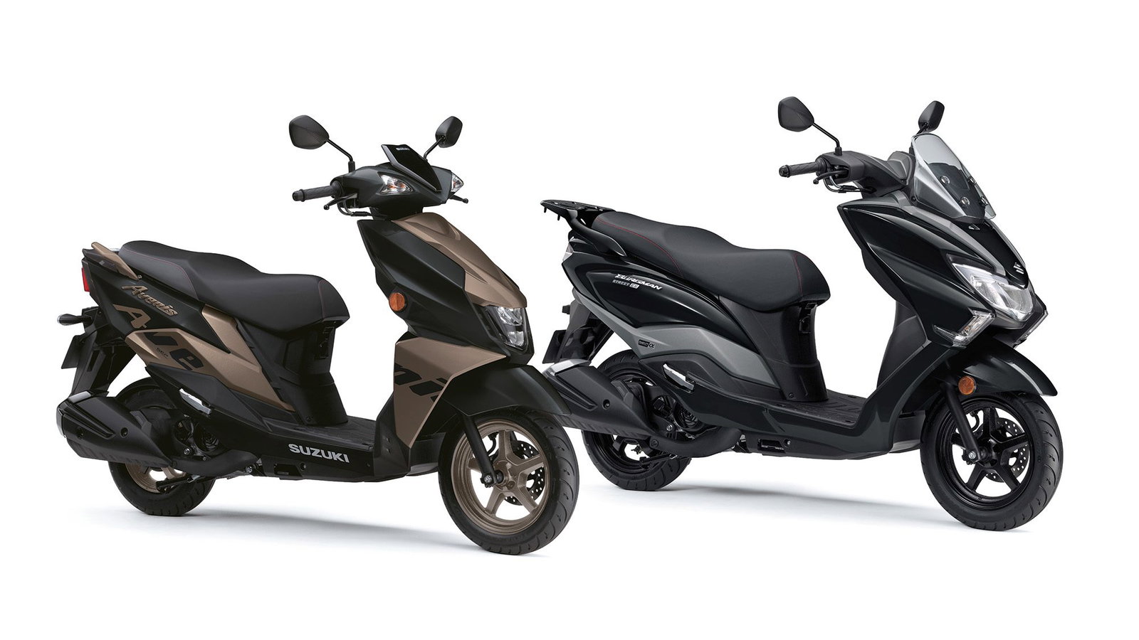 Suzuki Avenis and Burgman scooters together