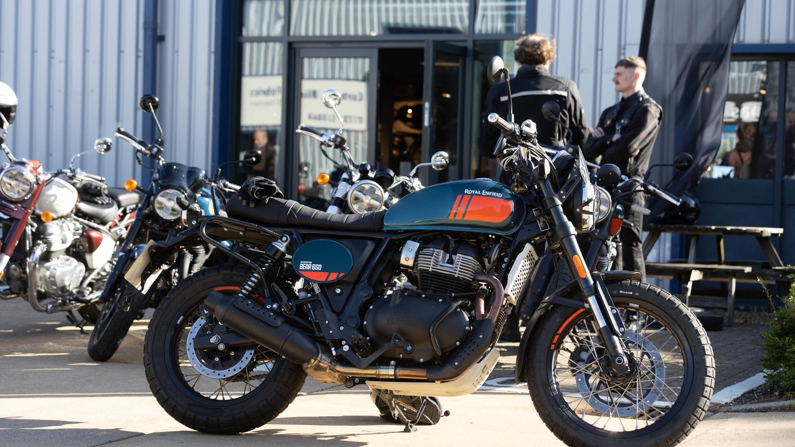 Royal Enfield Bear 650 motorcycle at a dealership