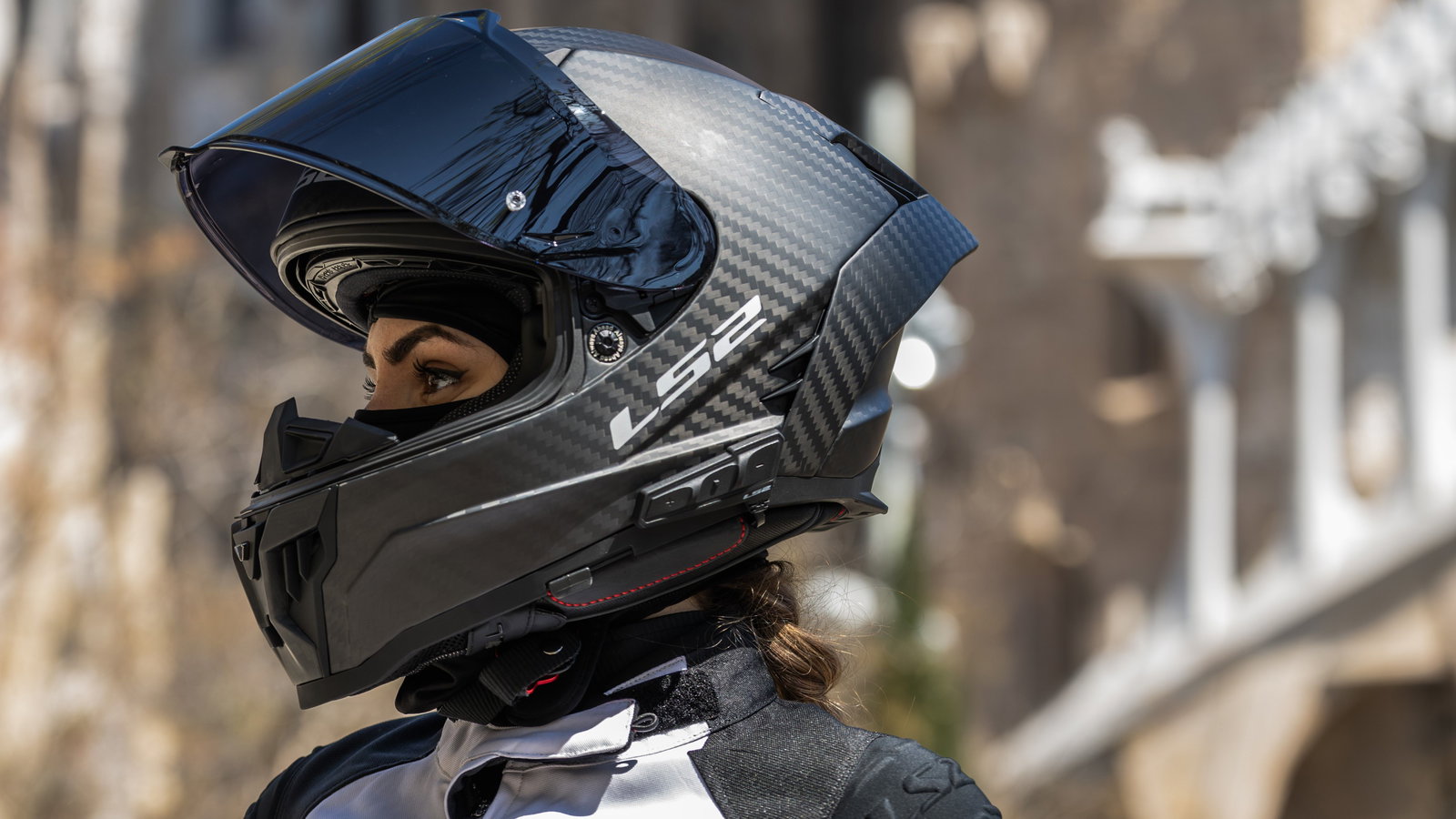 LS2 Spectrum intercom on a helmet