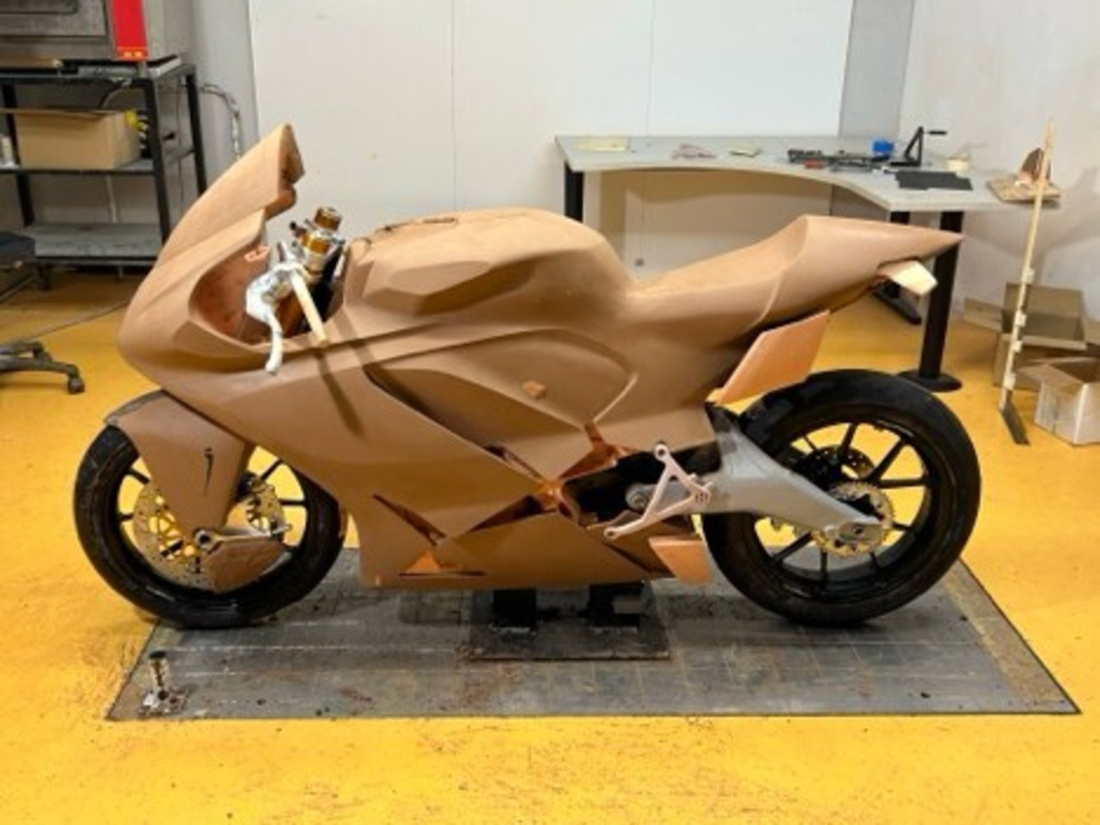 Damom Motorcycles Hypersport Race bike in clay form. Photo credit - Damon Motors