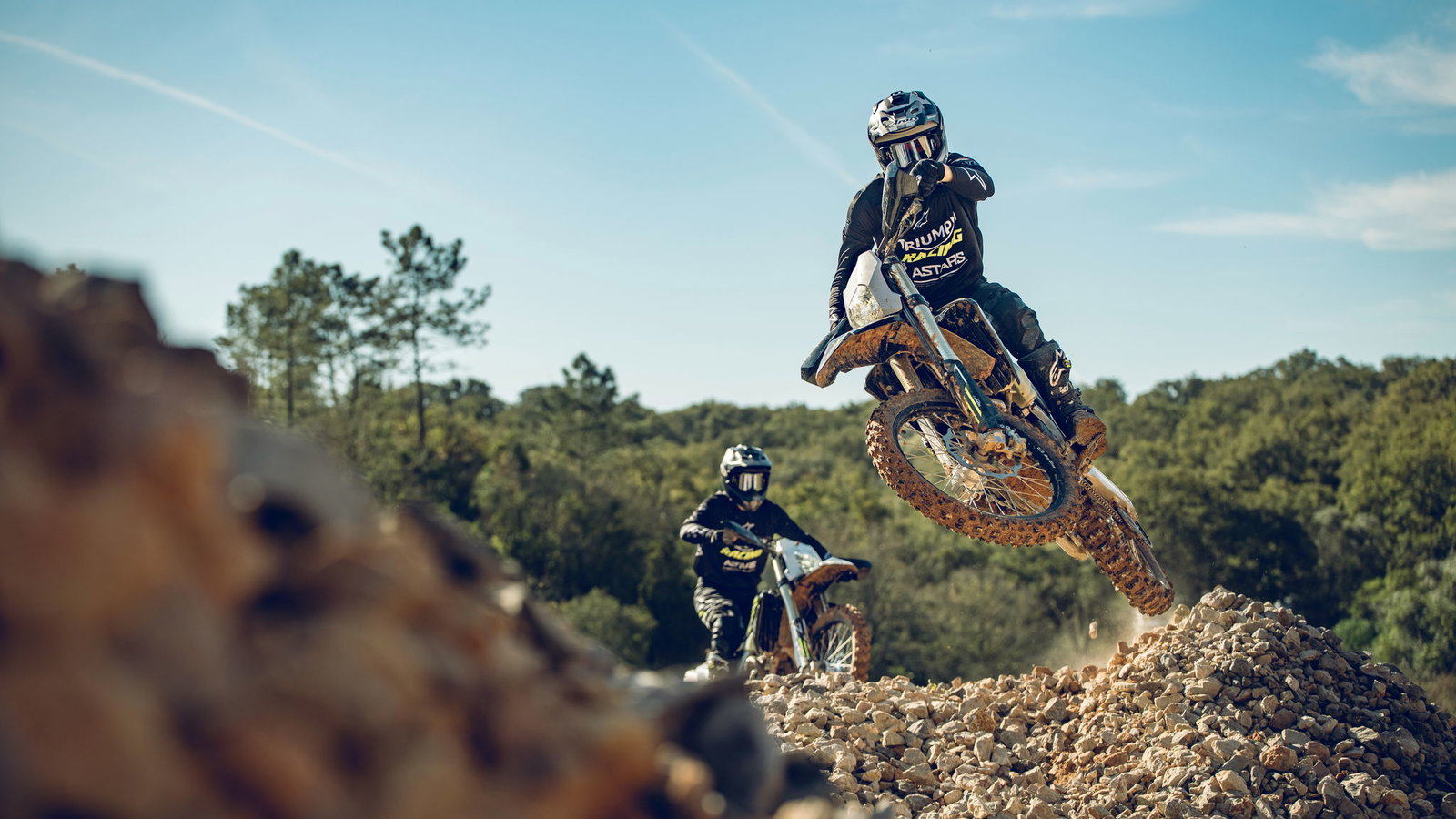 Triumph TF 250-E and TF 450-E bikes off-road