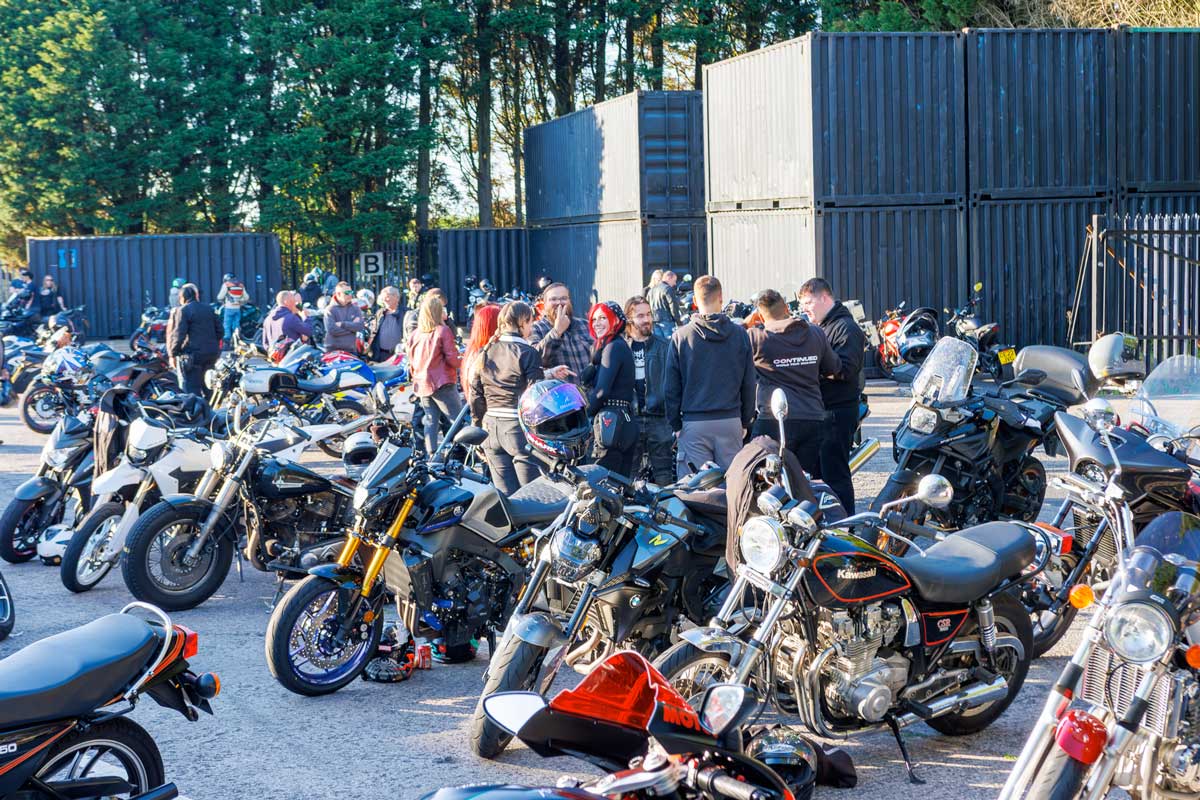 Bikers attending an event at M&P