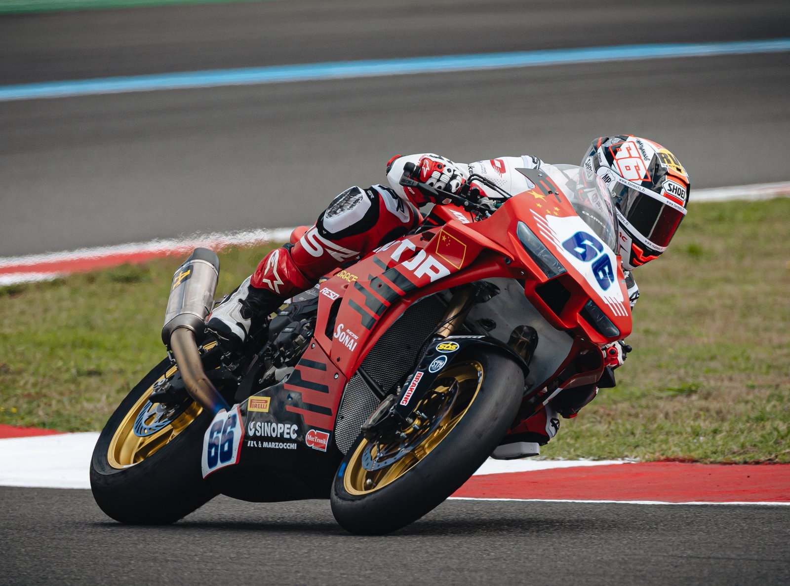 Nikki Tuuli riding the newly homologated bike a Magny Cours