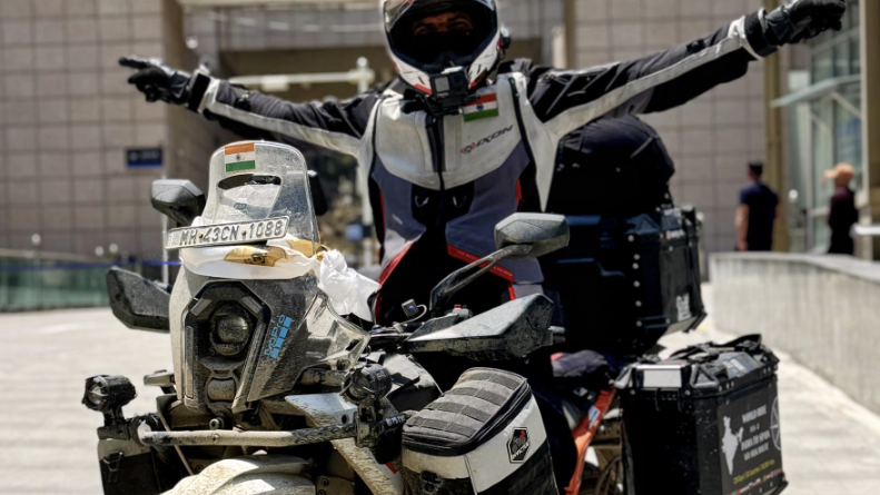 Yogesh Alekari on his motorcycle trip. Photo credit - Yogesh Alekari