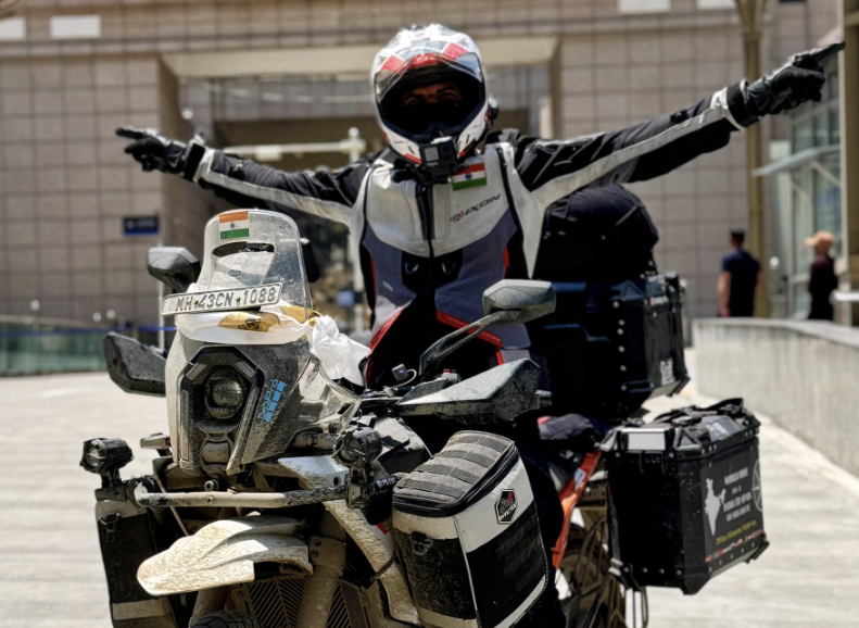 Yogesh Alekari on his motorcycle trip. Photo credit - Yogesh Alekari