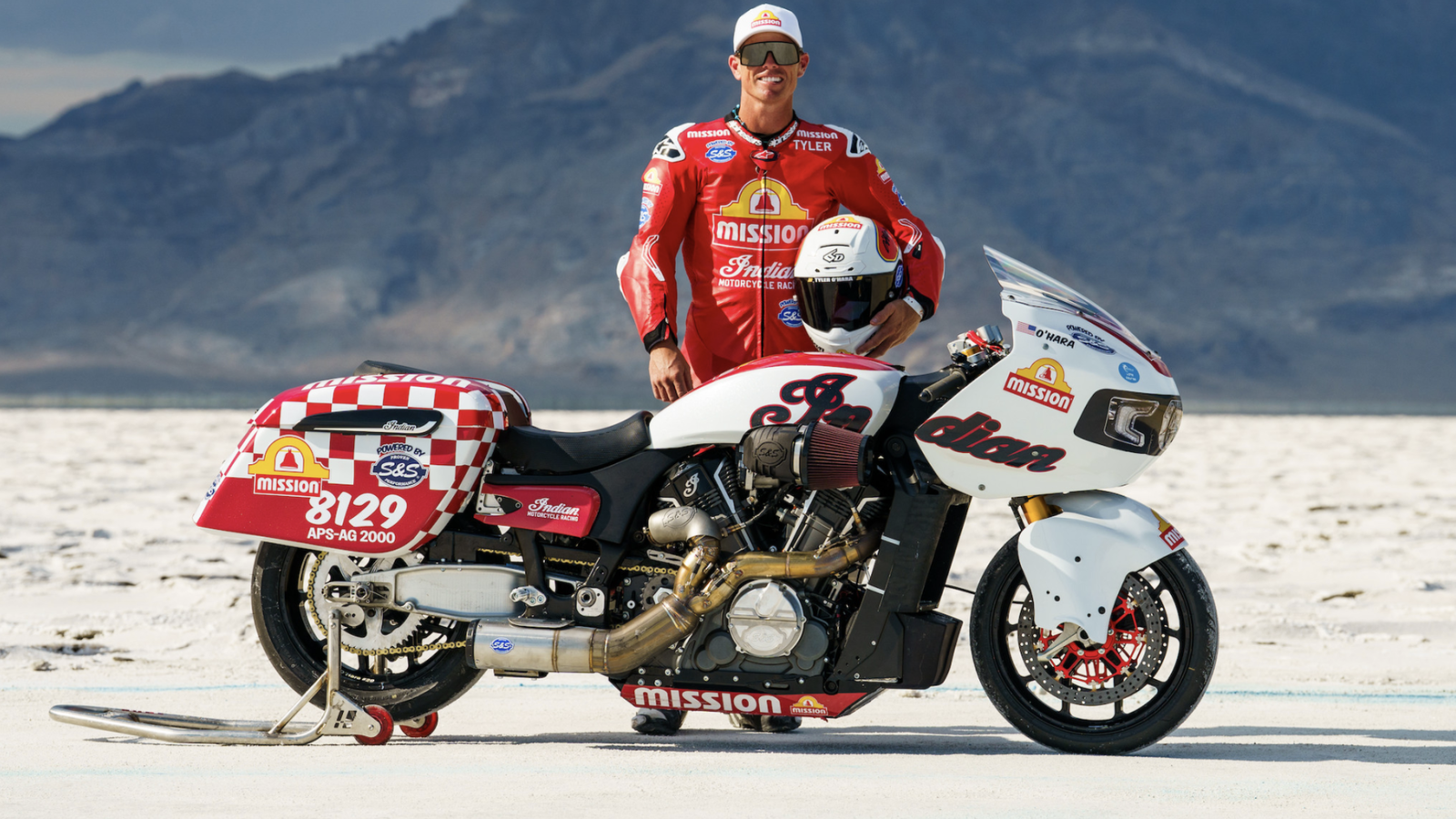 Tyler O'Hara at Bonneville with his KoTB race bike