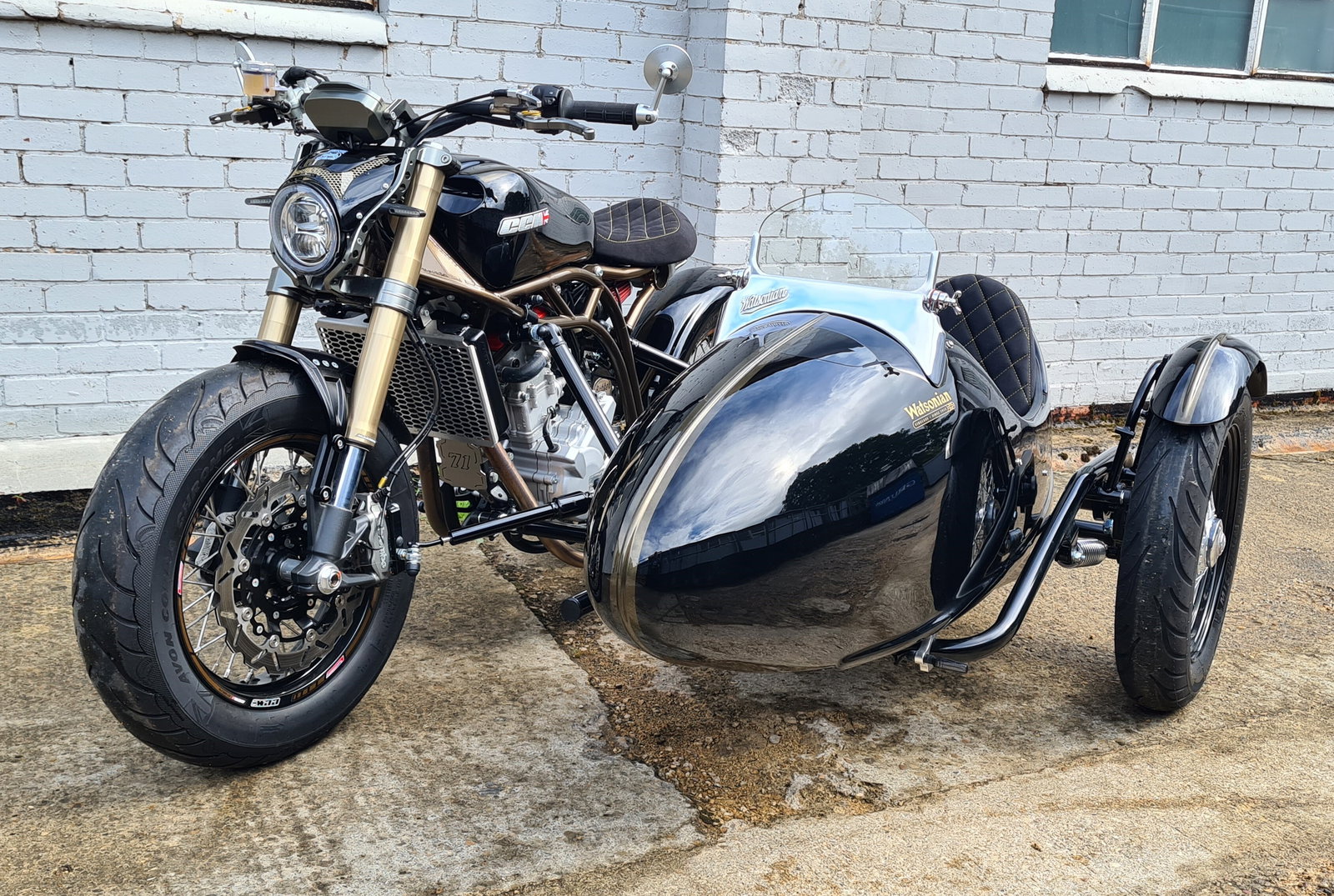 CCM Spitfire Bobber with Watsonian Prescott sidecar