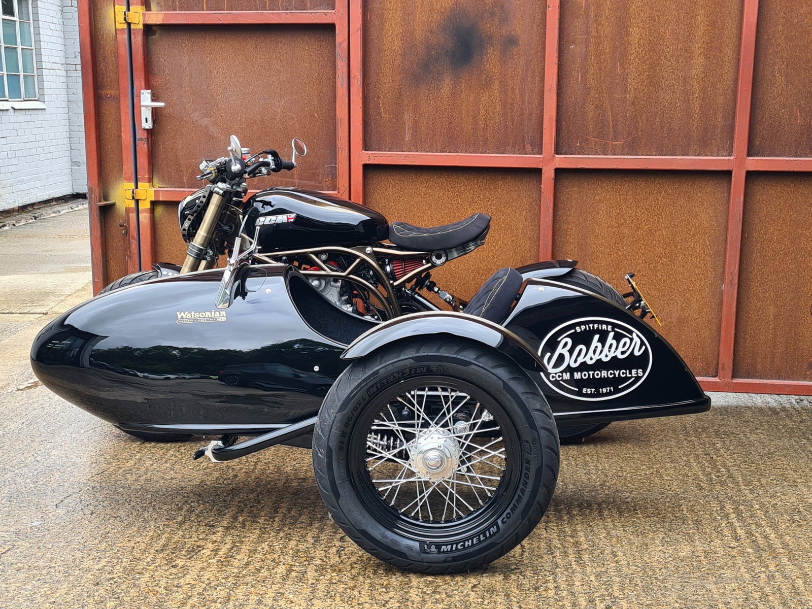 CCM Spitfire Bobber with Watsonian Prescott sidecar