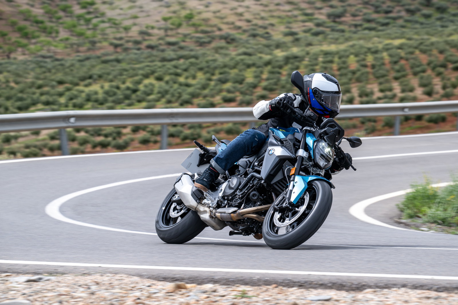 BMW bike sweeping through a corner