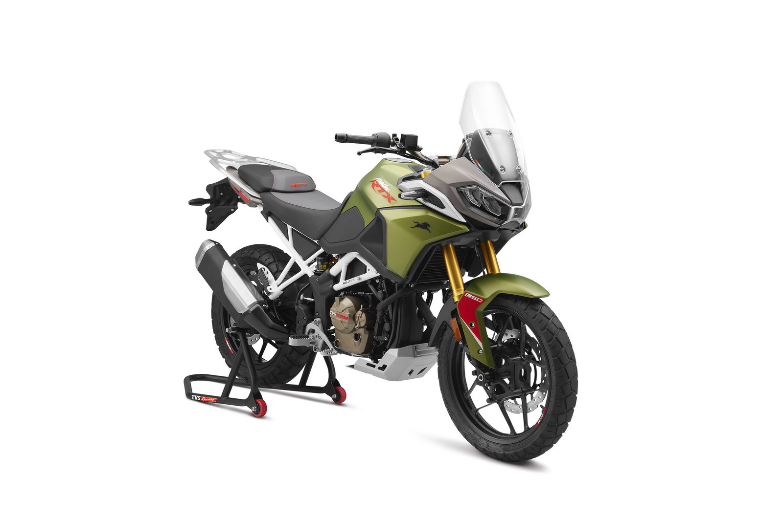 The TVS Apache RTX in Viper Green
