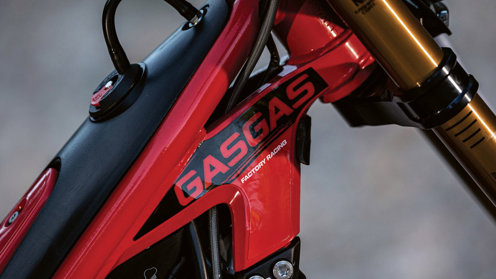 GasGas branding on one of its motorcycles