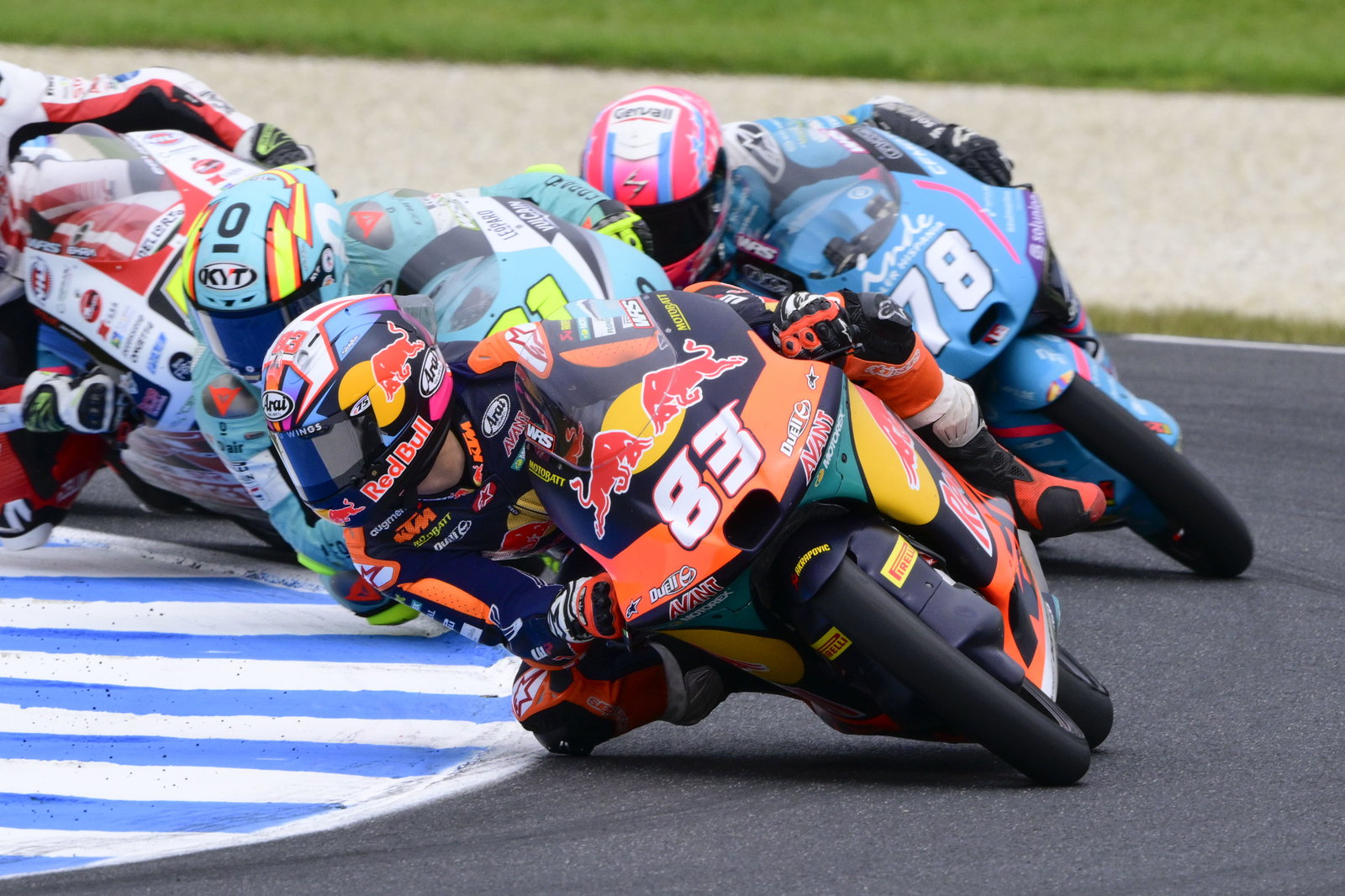 Moto3 riders racing at Phillip Island. Photo credit - Gold and Goose