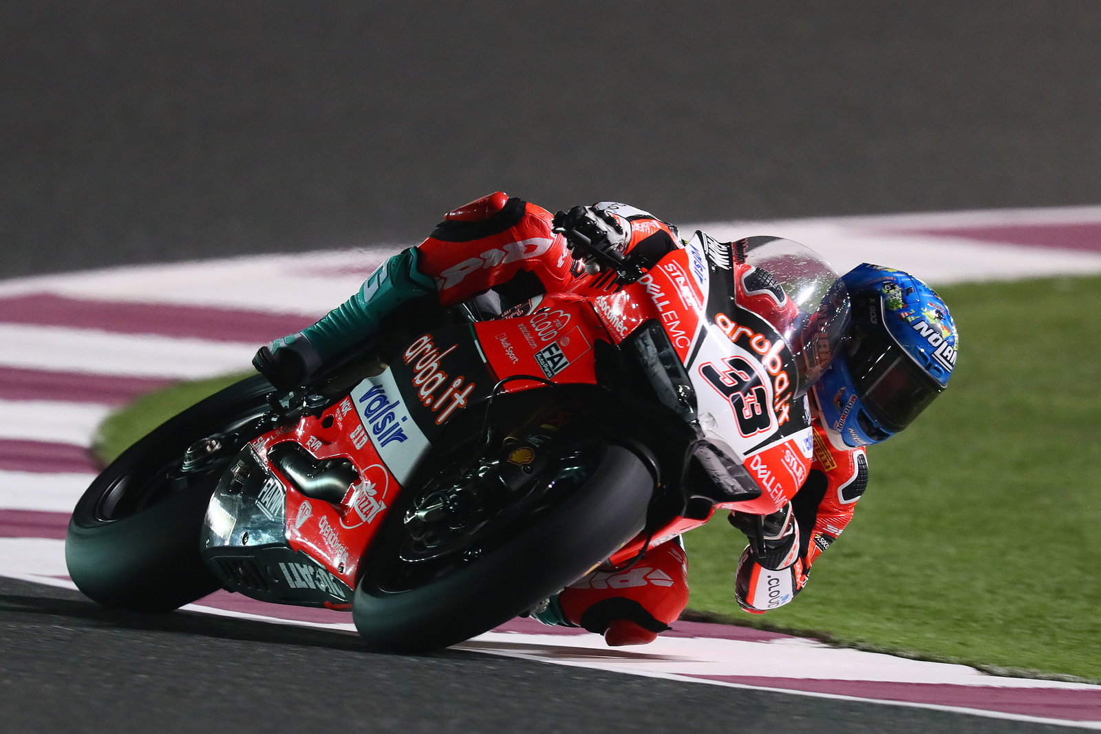Marco Melandri racing his Ducati Panigale V2 in 2018. Photo credit - Gold and Goose