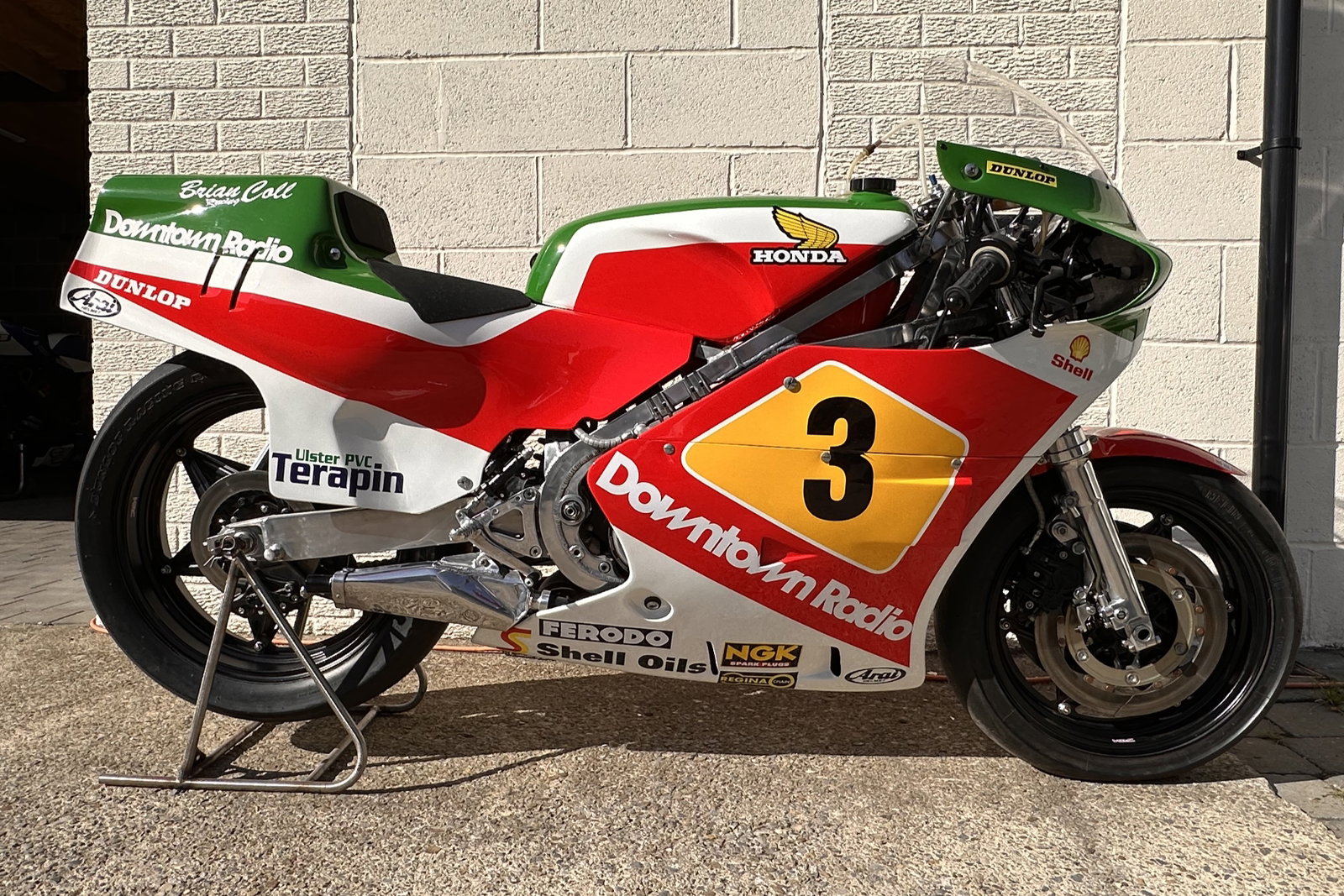 The stunning bike is completed in a Joey Dunlop livery