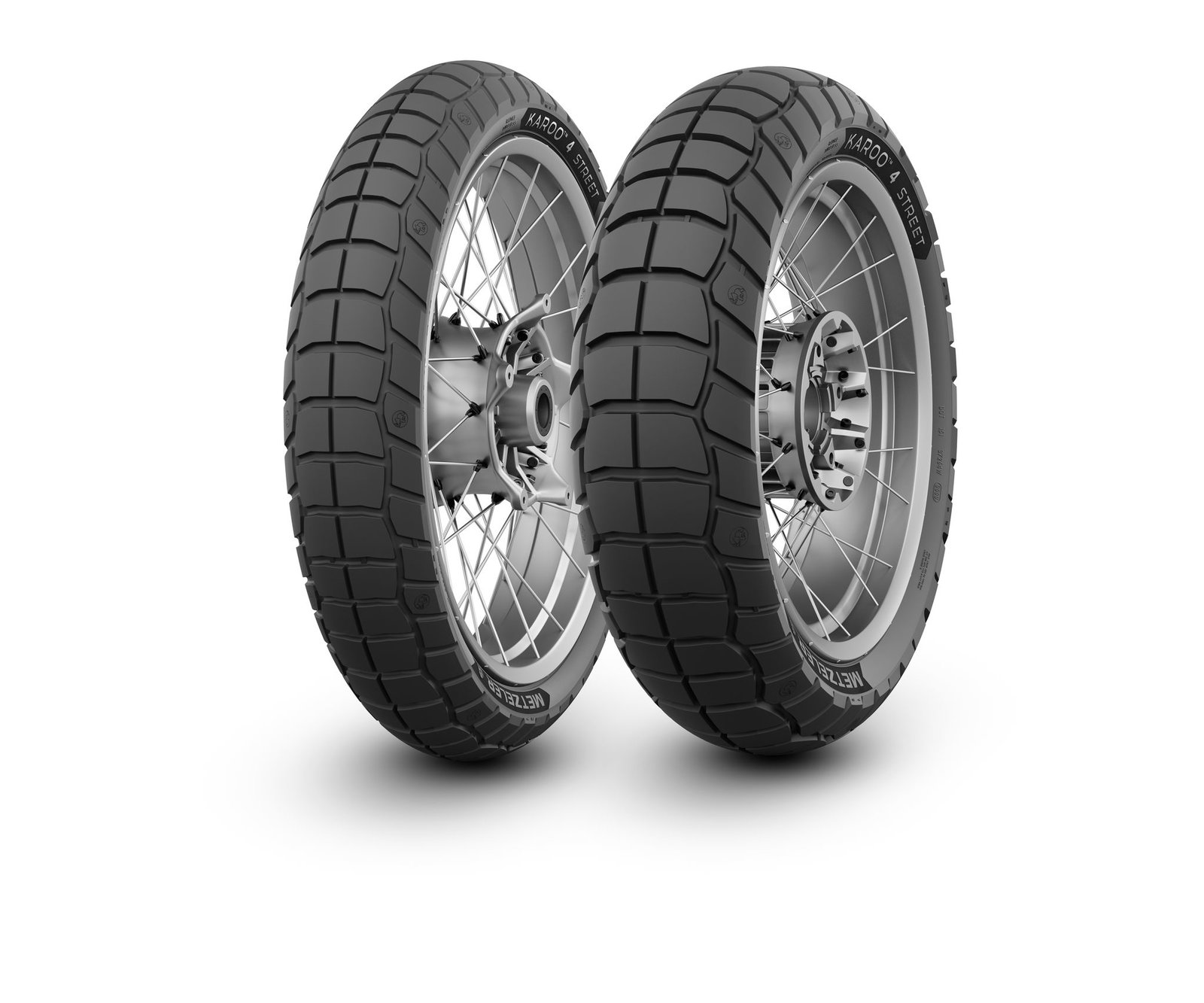 The new front and rear Metzeler Karoo 4 Street tyres