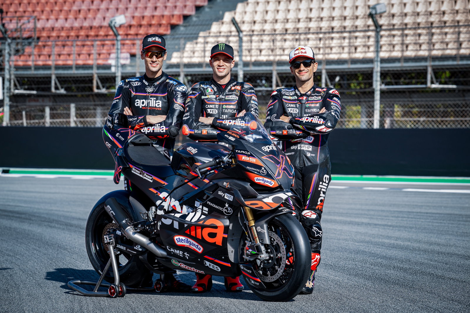 Aprilia RSV4 X-GP with riders Marco Bezzecchi, Jorge Martin and Lorenzo Savadori
