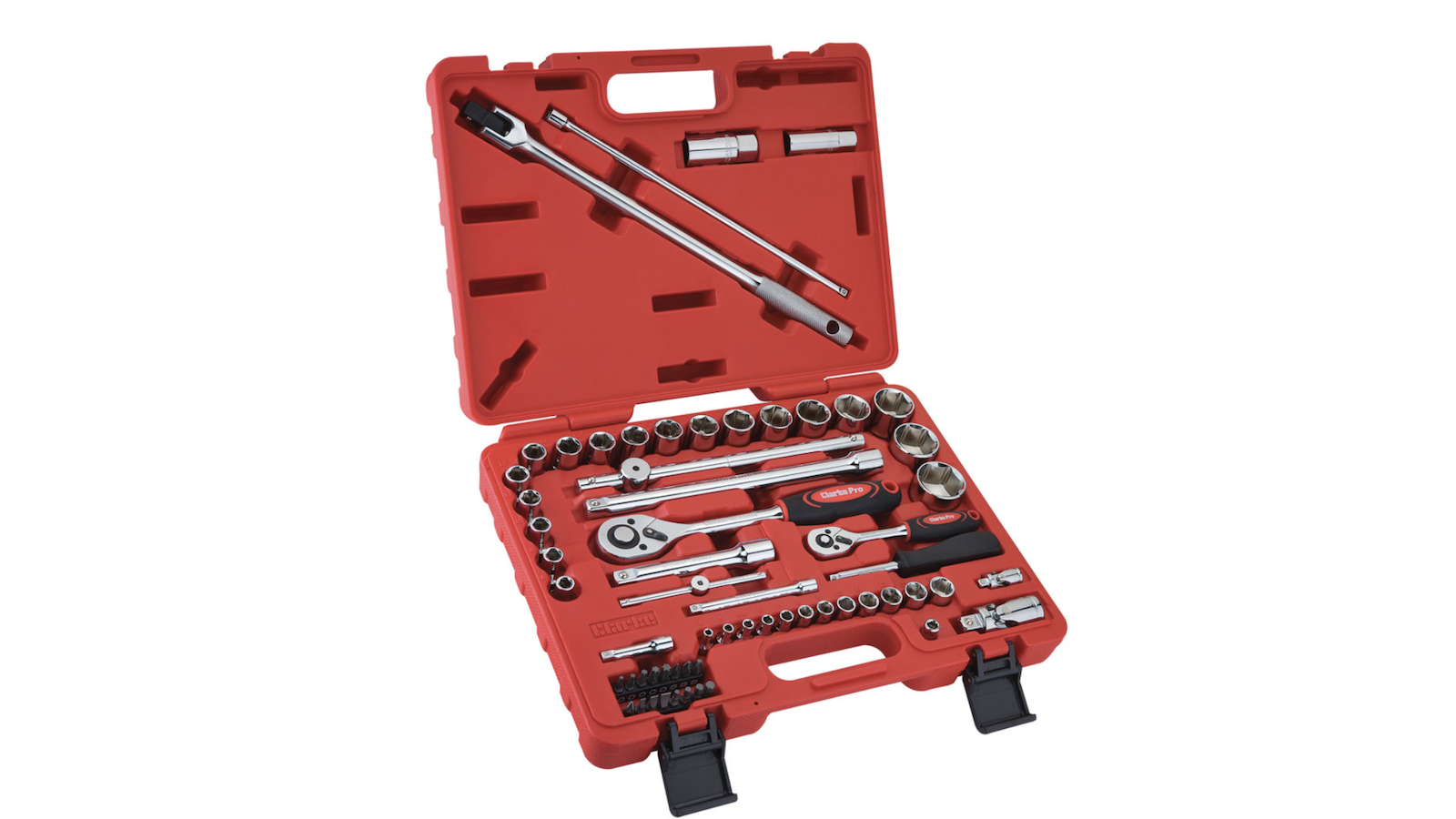 The Clarke PRO389 62-Piece 1/2" & 1/4" Drive Socket & Bit Set