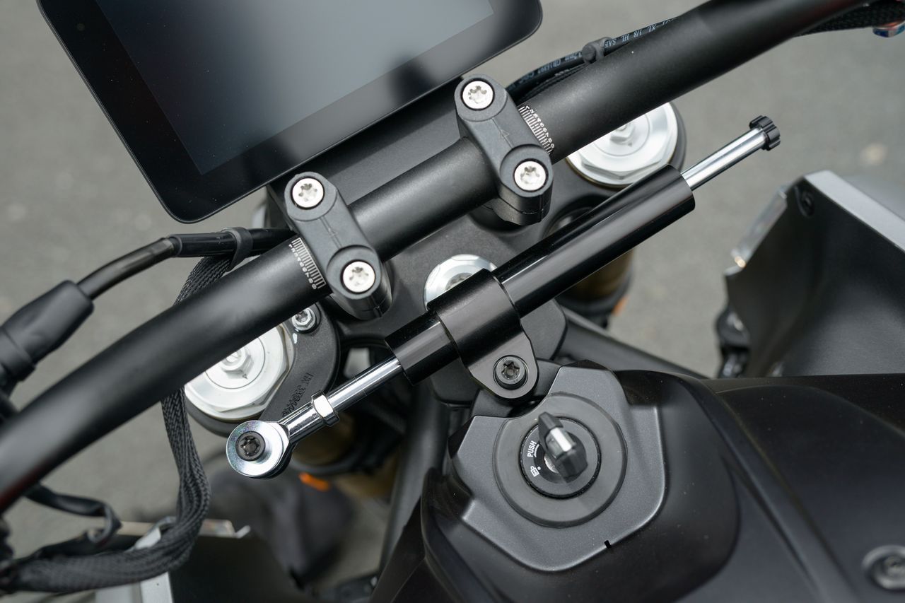 You get a TFT which is okay and a steering damper